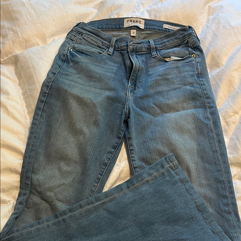 Frame Denim Medium Blue Wide-Leg Jeans
